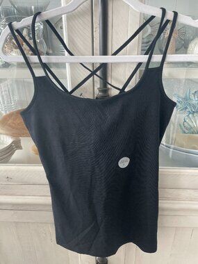 EXPRESS BEST LOVED BRA CAMI STRAPPY SHELF BRA ADJUSTABLE BLACK SIZE SMALL NWT